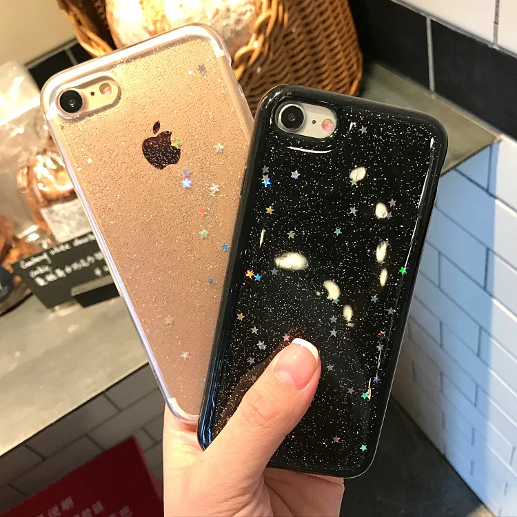 10 шт./партия для iPhone11Pro Shine Stars Jelly gliters XR XSMAX, мягкий чехол из ТПУ для телефона, 8 plus, 6s, 7 plus, облегающая защитная оболочка