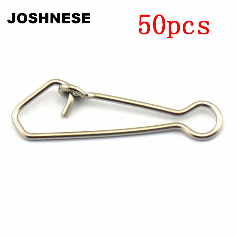 50 Pieces Snap Fishing Swivel Safety Snaps Hooks Mixed Size 5 Size