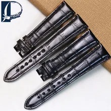 Pesno 20mm High Quality Alligator Skin Leather Watchstrap Black Dark Brown Watch Band Men Watch Accessory for Zenith