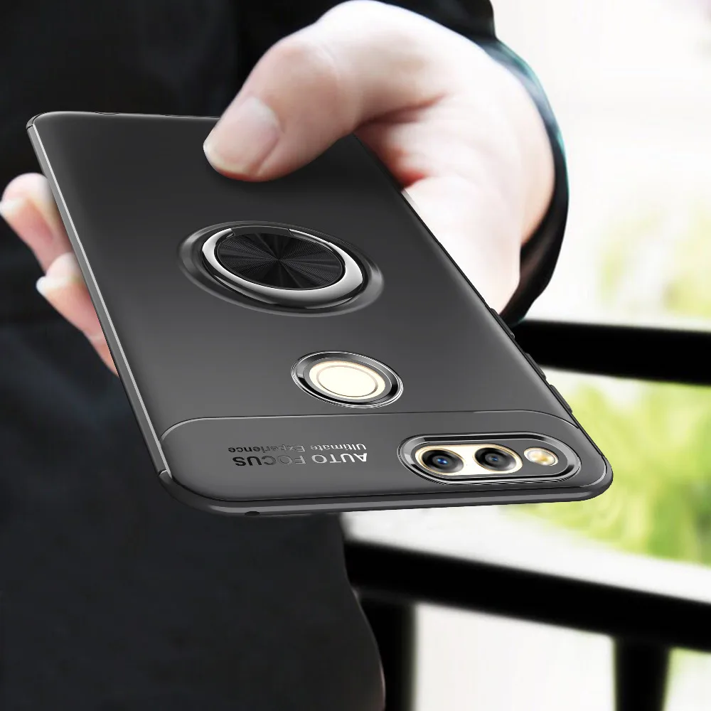 

Honor 7X Cases on for Huawei Honor 7X cover Magnetic Ring Soft TPU Silicone Case cover sFor Coque Huawei Honor7X 7 X Back Cover