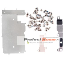 1 комплект для iPhone 5 5S 5C 6 7 8 PLUS ЖК-экран держатель внутренняя металлическая пластина+ металлическая кнопка «Домой»+ наушник металлическая крышка Кронштейн часть