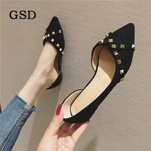 Женская обувь на плоской подошве в летнем стиле; Повседневная однотонная обувь на плоской подошве с острым носком без застежки; мягкая удобная обувь; женские балетки на плоской подошве размера плюс