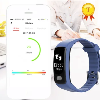 

best selling Bluetooth Smart WristBand Electrocardiogram Blood Pressure Heart Rate HRV Wristband Sport Bracelet for iphone 6 7