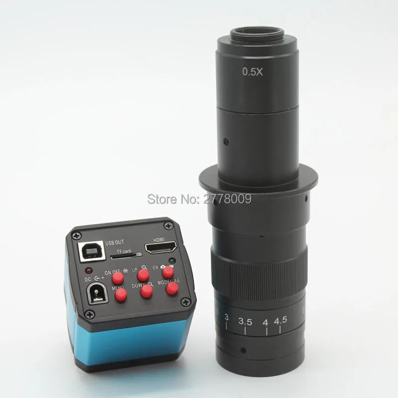 Spedizione Gratuita Settore 14Mp Hdmi Usb Digital Video Microscopio Dell'Obiettivo Di Macchina Fotografica Video Recorder Tf Card + 10X-180X C-Mount L