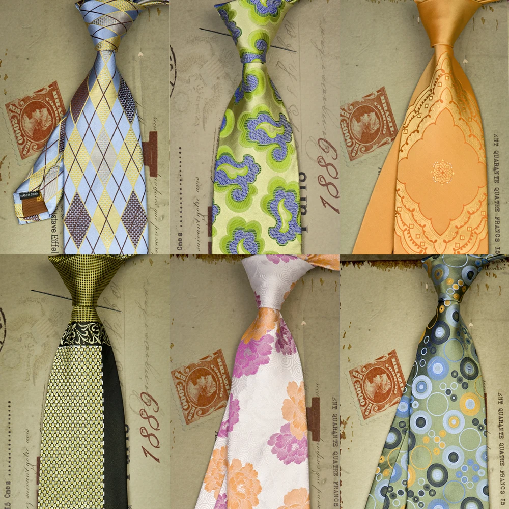 

Handmade Geometric Checked Solid Dots Paisley Floral Multicolor Mens Ties Neckties 100% Silk Jacquard Woven New Free Shipping
