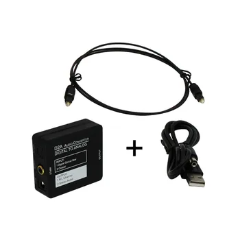 

Digital Optical Coaxial Toslink Signal to Analog Audio Converter Adapter RCA L/R Support Earphone With USB power cable