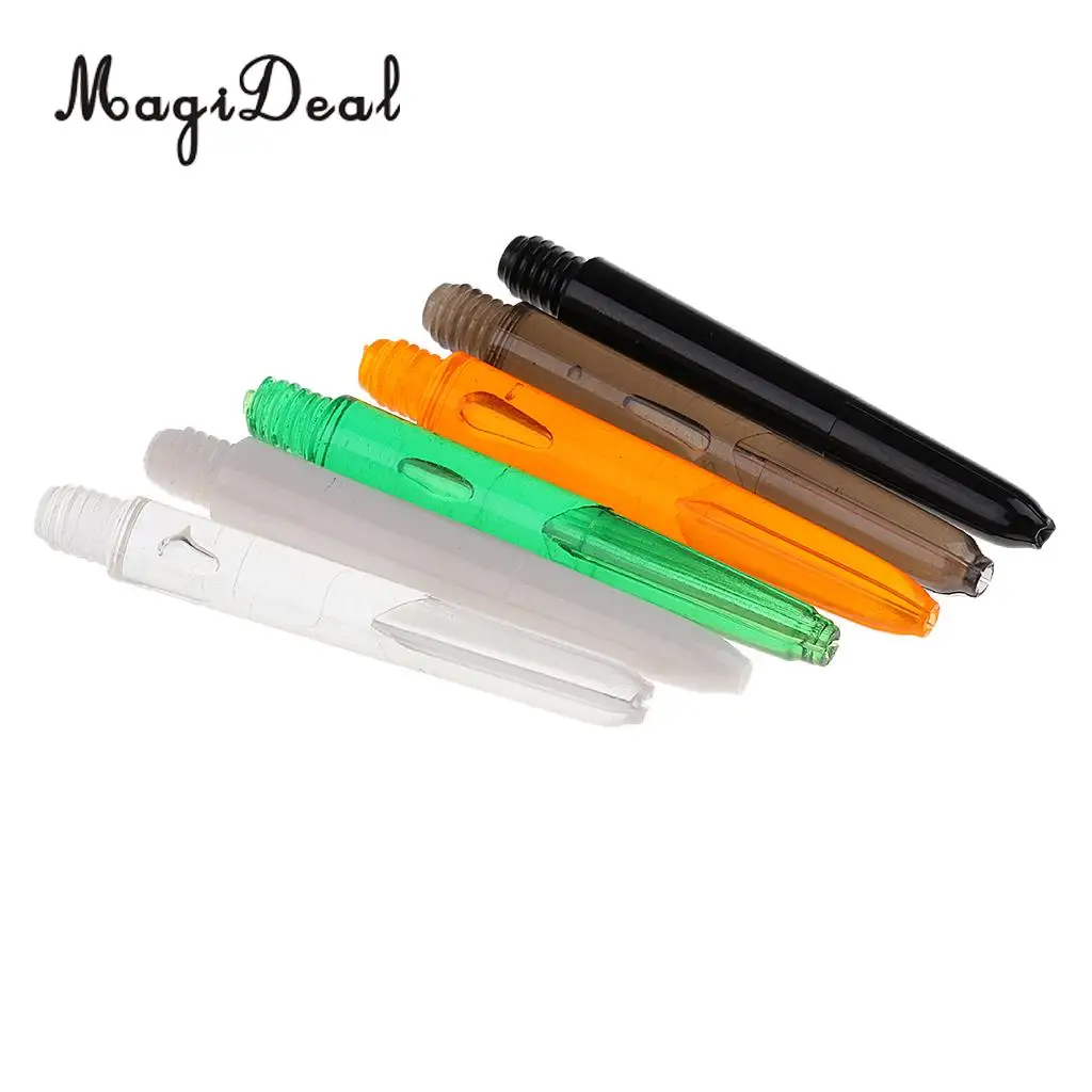 MagiDeal 30 Pieces 35mm 2BA Thread Plastic Re-Grooved Dart Stems Shafts / 6 Colors