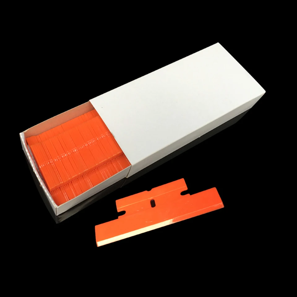 

6.5*2.5cm Premium quality window film wrapping tool Imported plastic razor blades for glue removing 100 Blades/box MX-75D