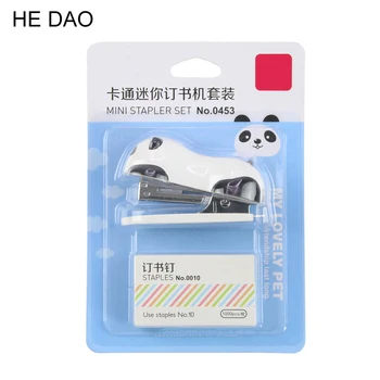 

Mini Panda Stapler Set Cartoon Office School Supplies Staionery Paper Clip Binding Binder Wholesale