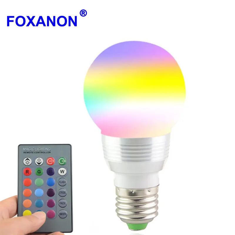 

New Full Color E27 RGB LED 5W Stage light AC85V-265V LED Magic Ball Bulb Disco DJ lamp Party Club For Holiday Decoration+ Remote