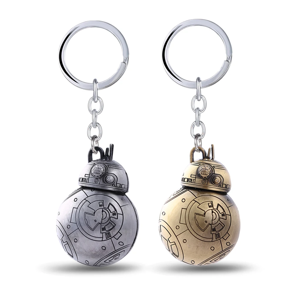 Star Wars Keychain Robot Key Chain Metal Key Ring Round Men Gift