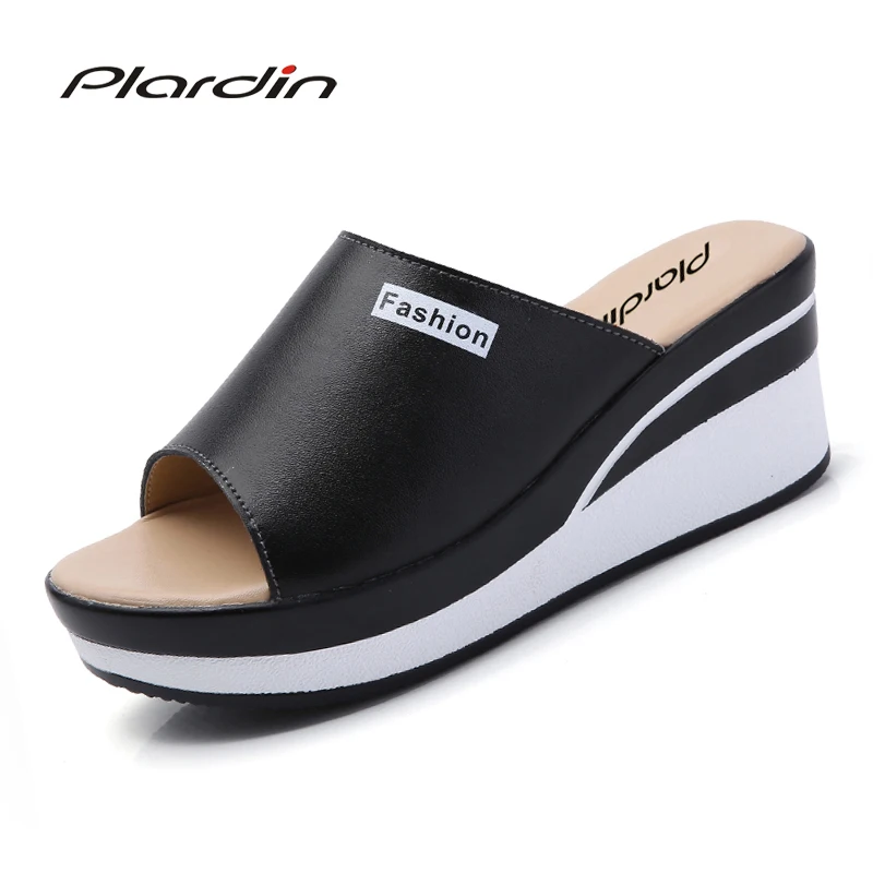 

Plardin 2018 Bohemia Summer Print Casual Women's Flip Flops Platform wedges Casual Comfortable Flat Sandals Bach Flip Flops