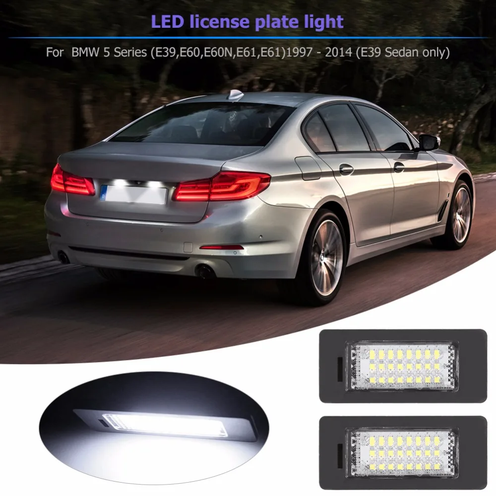 

A Pair 24 LED 168LM LED License Plate Lights Lamps Bulbs 6000K For BMW E82 E88 F20 F21 E90 E91 E92 E93 F30 E39 E60 E61 E70 E71