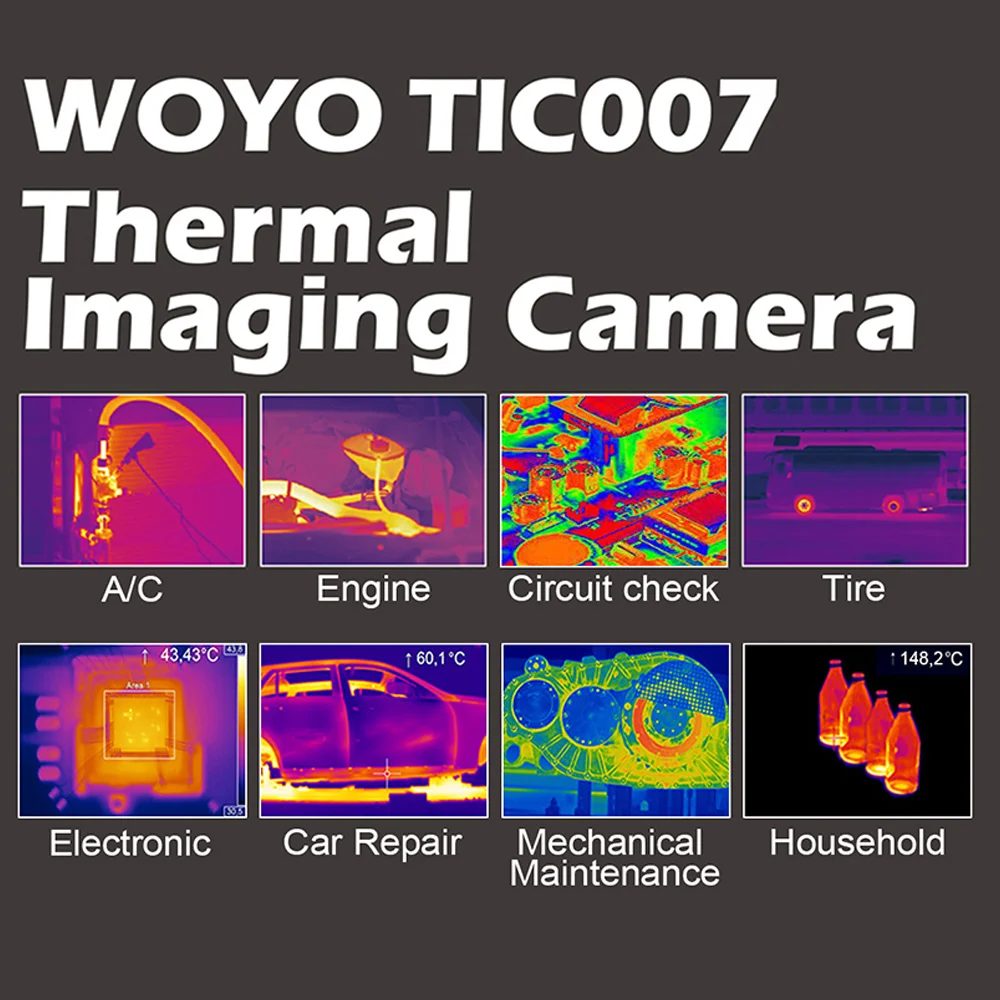 WOYO TIC007 Handheld Digital Detector Camera High Pixel Temperature Heat Thermal Imaging Camera Infrared Measurement Tool