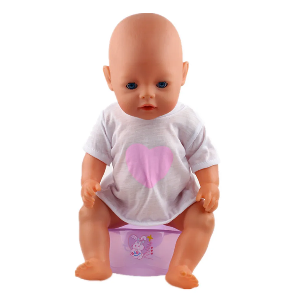

White T-shirt for 43cm just baby doll clothes accessories b716