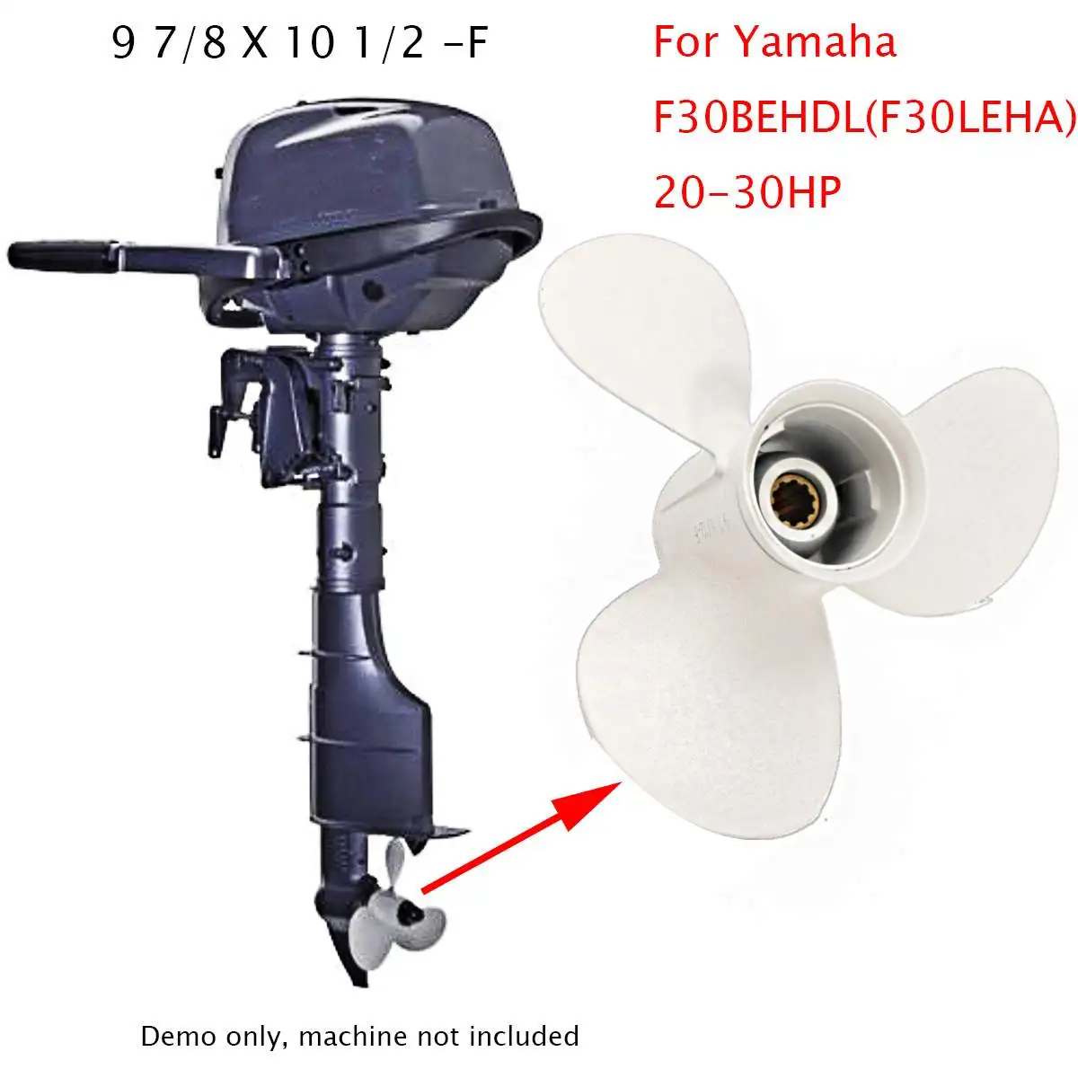 Лодочный моторный пропеллер алюминиевый 9 7/8x10 1/2-F для Yamaha 20HP 25HP 30HP подвесной мотор для Yamaha F30BEHDL(F30LEHA) 20-20HP