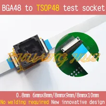 FLASH BGA48 IC SOCKET  BGA48 TO TSOP48 test socket Pitch=0.8mm Size=8mmx9mm 