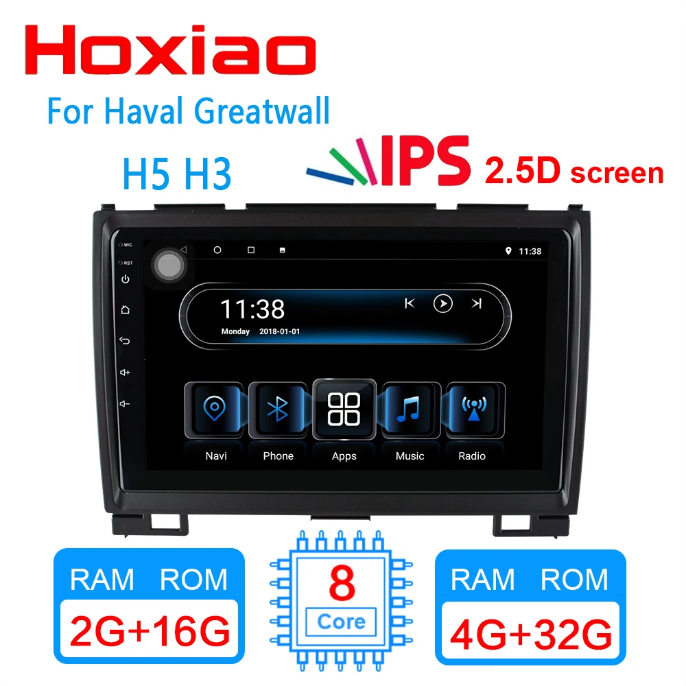 Discount 4G/2G RAM Android 8.1 with IPS Screen radio bluetooth dvd player For Haval Hover Greatwall Great wall H5 H3 Car gps wifi 0