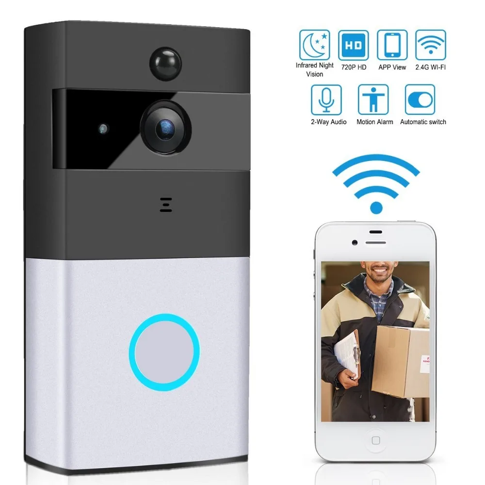 

Yobang Security APP Control Battery Power WiFi Wireless Video Doorbell Intercom Visual Door Phone Chime Two-Way Audio IP Camera