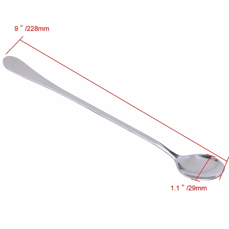 WCIC длинный Многоцелевой нержавеющей стальная длинная ручка мороженое Чай Кофе Десертные Ложки