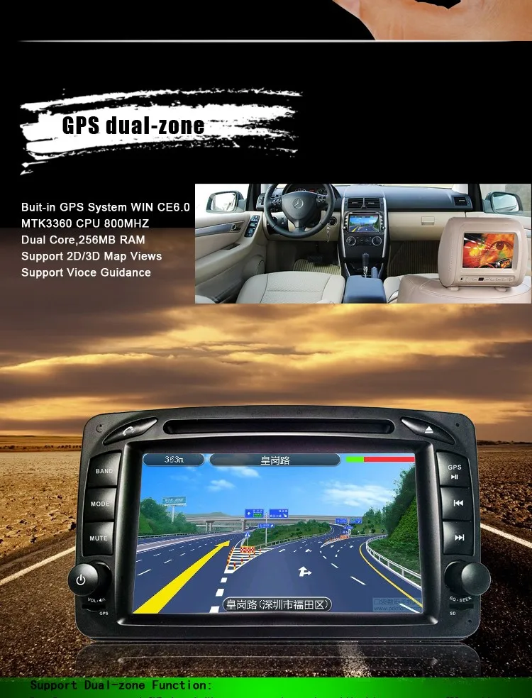 Top 7" Capacitive Screen Original UI Car DVD GPS Player For Mercedes Benz W203 W208 W209 W210 W463 Vito Viano 16