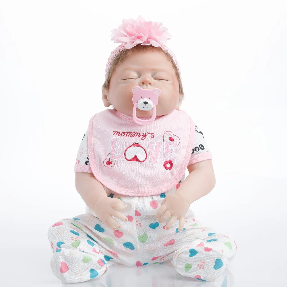 

SanyDoll 22 inch 55 cm Silicone reborn dolls, lifelike doll reborn Beautiful doll birthday gift