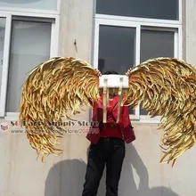Новое поступление на заказ высокого качества большие размеры Золотые Крылья Ангела из перьев Модель Показать крылья вечерние/даже поставки EMS