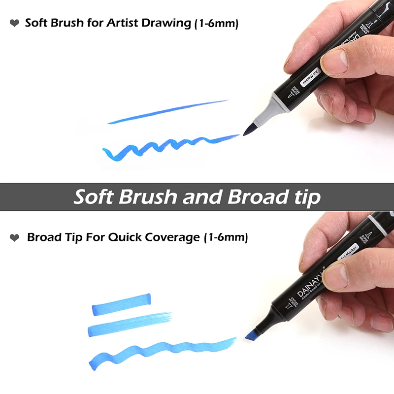 Набор фломастеров Dainayw на спиртовой основе 24 цвета|sketch marker pens|brush markerbrush set |