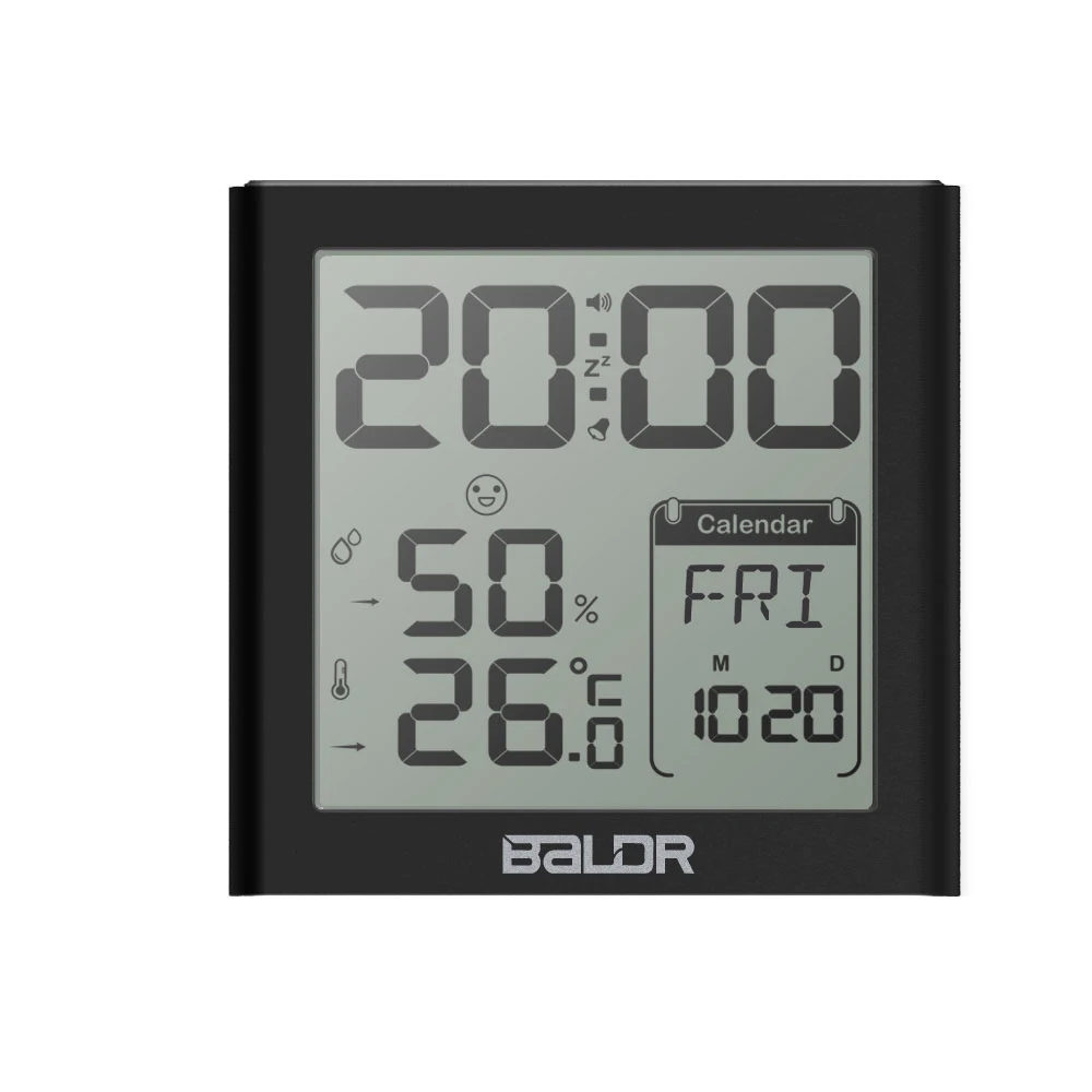 

Digital Alarm Clock Desk Backlight Day Month Week Temperature Humidity Sensor Snooze Timer Hygrometer Clock With LED Display