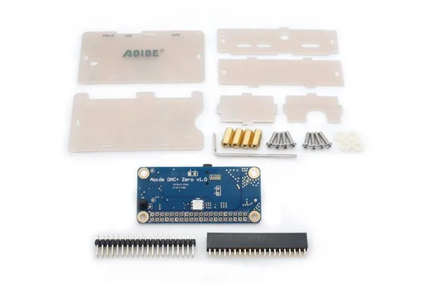 Raspberry Pi Zero Board+ Aoide HiFi DAC plus звуковая карта+ Матовый Акриловый чехол+ аудио 3,5 разъем для 2 RCA кабель комплект