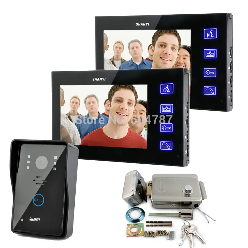 

7 Inch Monitor Touch Video Door Phone Intercom Doorbell Home Security Electronic Lock Keyfobs