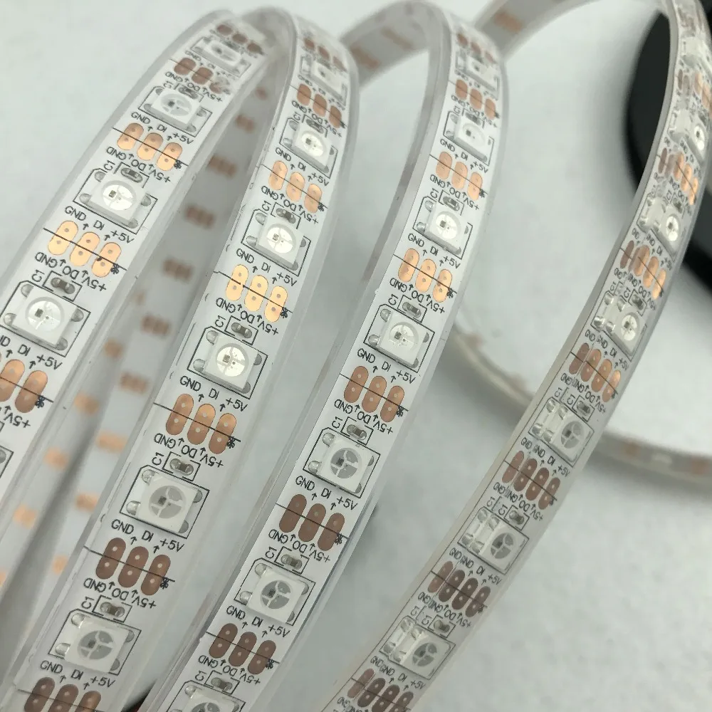 Светодиодные пиксели srip 4m DC5V WS2812B IP68 60 шт. WS2812B/M с пикселями Белая печатная плата