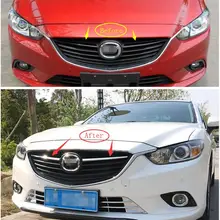 2pcs Chrome Front Grille Grill Frame Cover Trim For Mazda 6 Atenza M6 Sedan 2013 2014