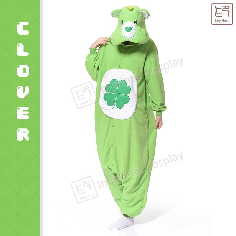 Adult Clover Good Luck Care Bear Onesie Anime Pokemon Cosplay Costume Fleece Winter Sleepwear Pajamas Cute Onesie Unisex Costumes Drama Pajama Cottoncostume Roman Aliexpress