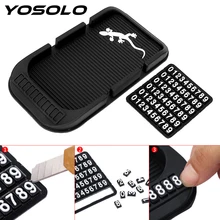 YOSOLO, держатель для телефона, Приборная панель автомобиля, Противоскользящий коврик, нескользящая накладка с цифрами, 3 цвета, для ключей, сотового телефона, iphone, парковочные держатели gps