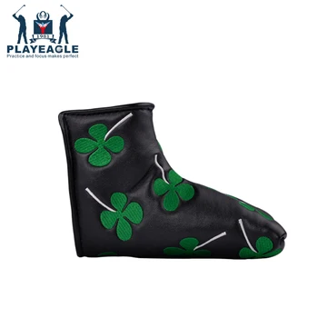

Golf Putter HeadCover Green and Black Four Leaf Clover Golf Club Headcover Accessory