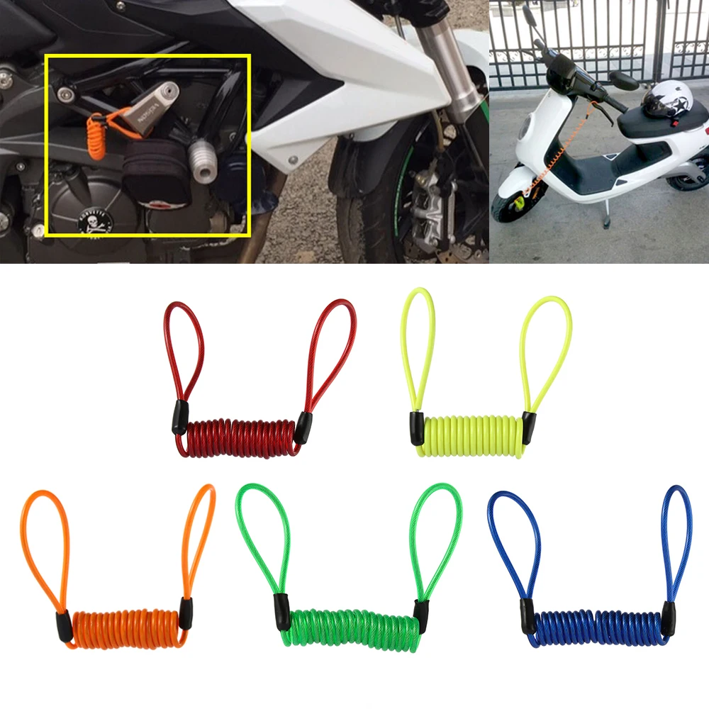 

120cm Motorcycle Alarm Disc Lock Security Anti Thief Motorbike Disc Lock Reminder Coil Cable Bicycle Security
