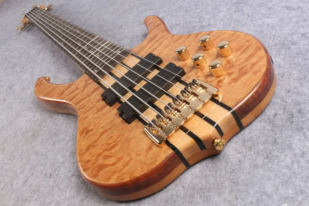 

6 strings Smith bass custom ken smith bass 9V battery pickups 5 pieces neck free shipping all gold knobs