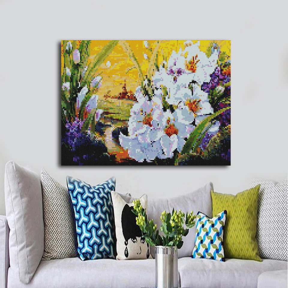 EverShine Diamond Painting Flowers Diamond Embroidery Landscape Mosaic Picture of Rhinestone Full Drill Home Decor Gift  (1)