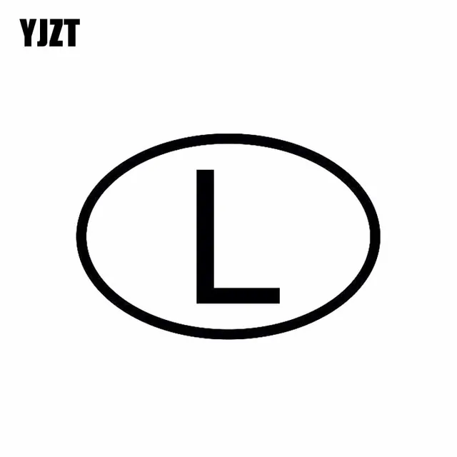 Yjzt 14 3cm 9 6cm Car Sticker L Luxembourg Country Code Oval Vinyl Yjzt 14 3cm 9 6cm Car Sticker L Luxembourg Country Code Oval Vinyl Decal Black Silver C10 01203