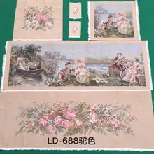 Французский Aubusson ручной работы Шелковый диван и крышка стула набор 1:4 с руками, Aubusson Шелковый диван-крышка набор