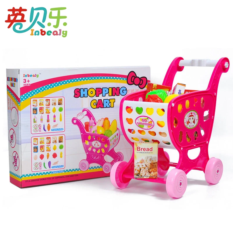 Shopping Cart Toy Supermarket Shopping Trolley Simulation Plastic Food