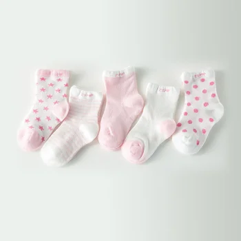 5Pair/Lot 100% Cotton Baby Socks  Newborns Candy Male Female Kid's Children Socks Baby Boy And Girl Short Floor Socks
