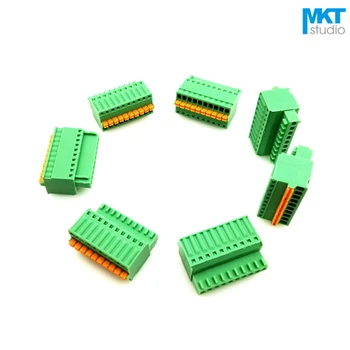 

100Pcs 2.5mm Pitch Spring-Type Female Pluggable PCB Electrical Wire Terminal Block Connector 7P 8P 9P 10P 11P 12P
