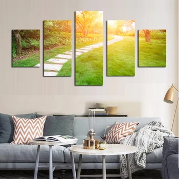 

Unframed 5 pcs Modern Forest Path Landscape Pictures Canvas Print Painting Wall Art For Wall Decor Home Decoration Cheap Artwork