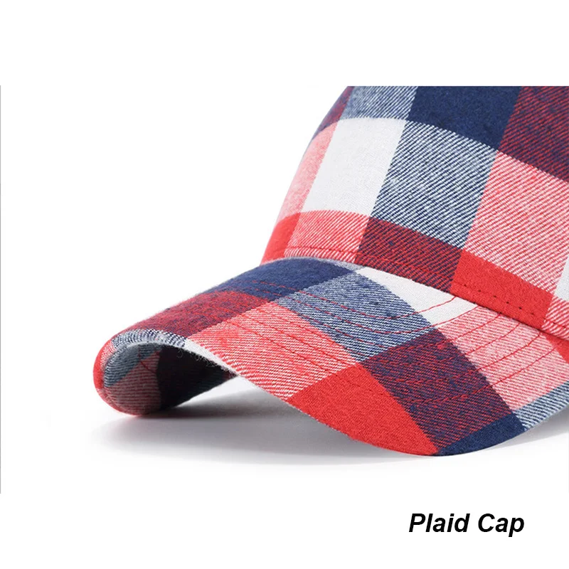 WUKE gorra a cuadros Casual gorra de béisbol hombres mujeres huesos rojos Hip Hop Casquette Homme Gorras Para Hombre Beisbol ajustable