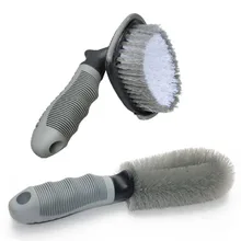 1 компл.(2 шт.), универсальный TPR ручка шины щетка для очистки и колеса/обода щетка для мытья, серый+ черный, для автомобиля, самокат