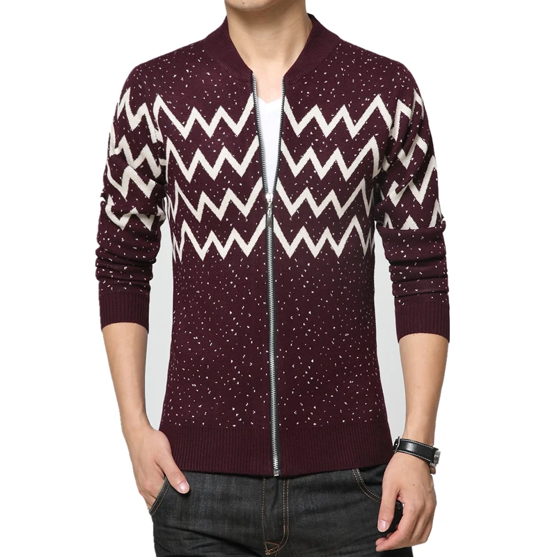 New 2016 fall Mens snow printed Cardigan Sweaters High