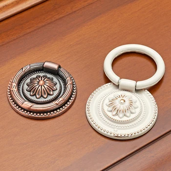 

2pcs Ring style single hole antique bronze knob Continental Cabinet Cupboard Drawer Pull Handle furniture hardware knobs
