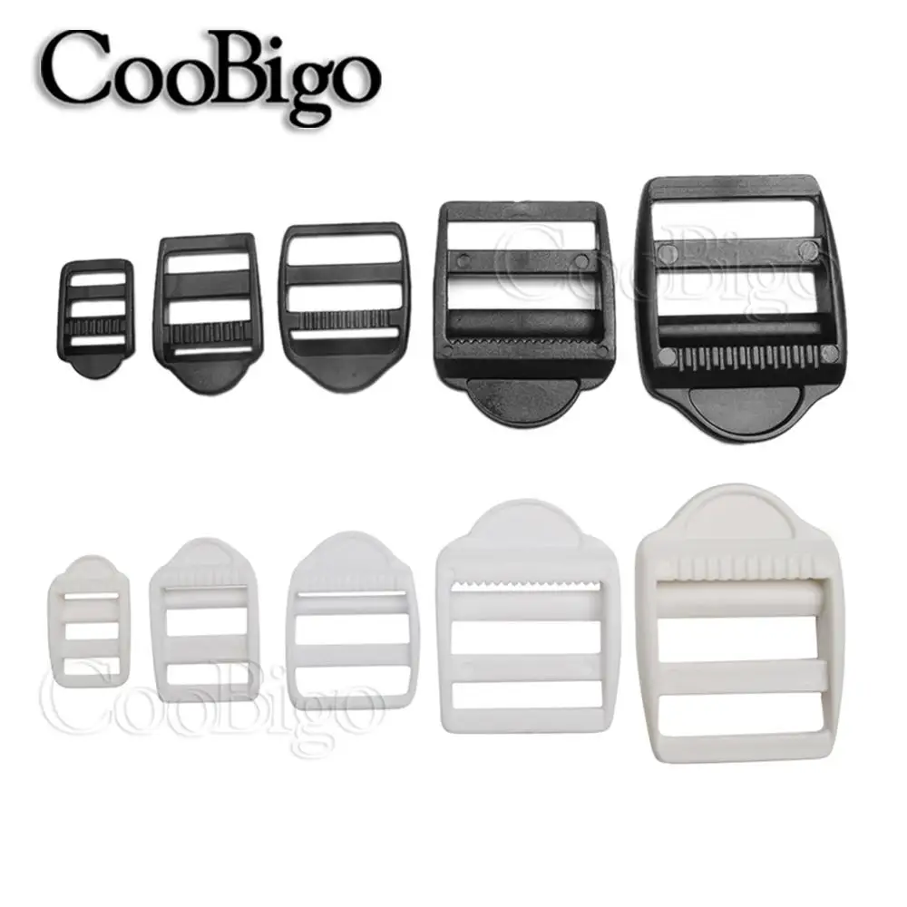 10pcs Plastic Ladder Lock Slider Tri Glide Adjust Buckles For Tactical